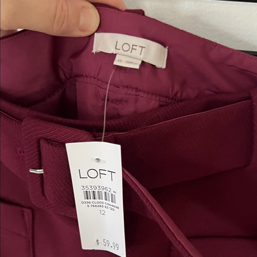 Loft Elegant Burgundy Women's Skirt - Picture 2 of 3
